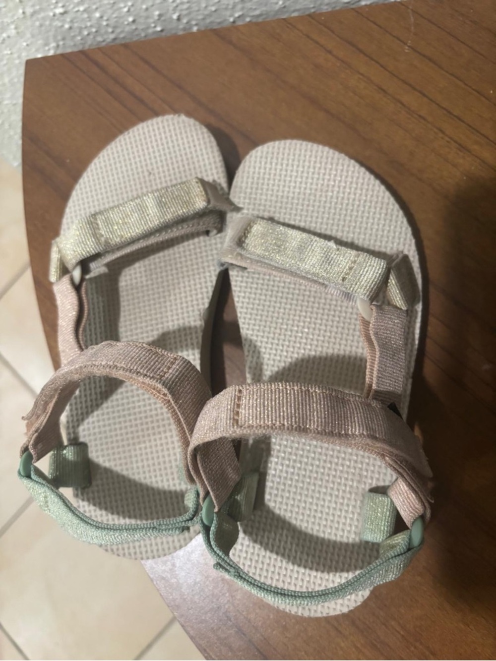 Teva Girls Pink and Mint Velcro Sport Sandals